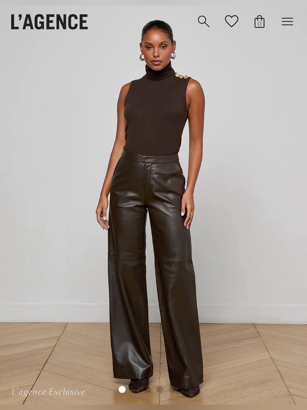 L'AGENCE Livvy Leather trouser in chocolate
00 (runs large, like 0/1) $1490